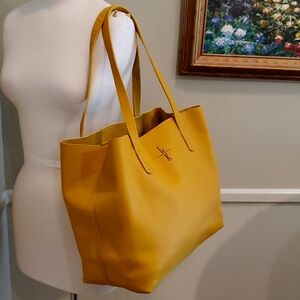 Mark & Graham Sunflower yellow leather tote